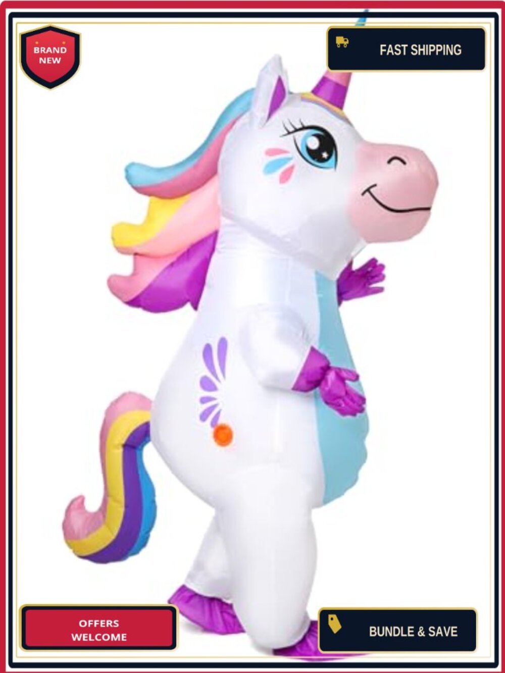 Adult Inflatable Unicorn Costume Funny Halloween Cosplay One Size